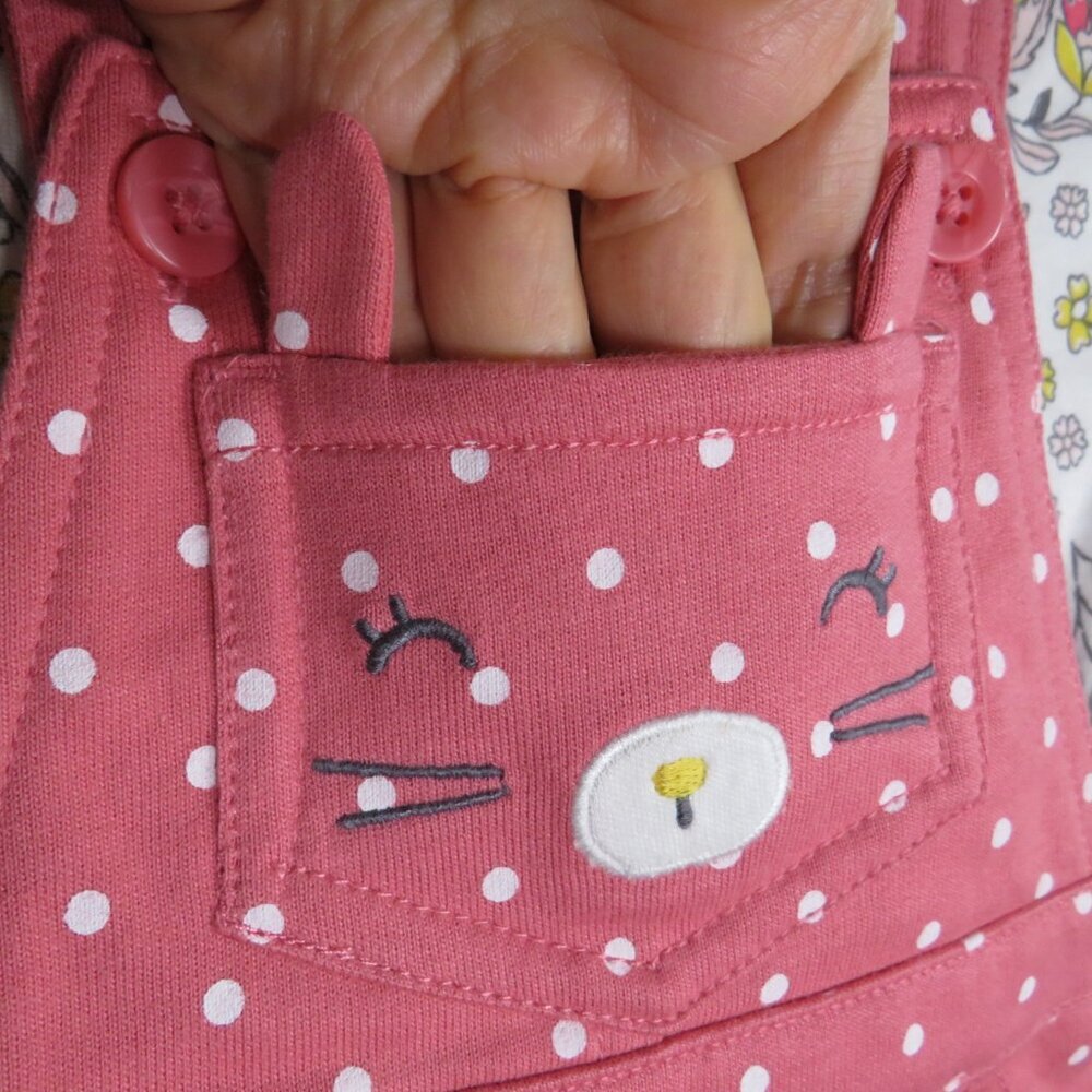 Baby Bunny Rabbit knit top & overalls w front pocket 2pc Carters Easter - Picture 2 of 12
